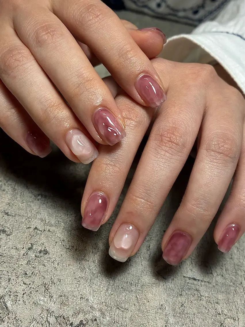 ネイル 持ち込み ニュアンスネイル ハンドネイル nail salon Lipine 新守山のネイルデザイン