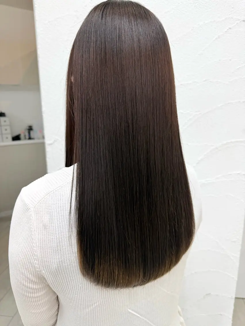 ロング カット 縮毛矯正 颯/レイヤー/ボブ レディースモデルのヘアスタイル