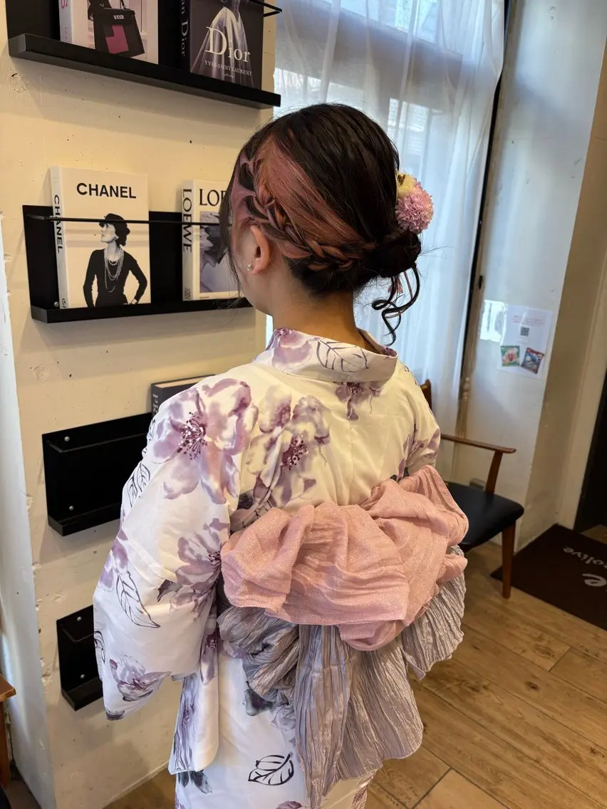 ミディアム 浴衣 reina✨ 吉祥寺のヘアスタイル
