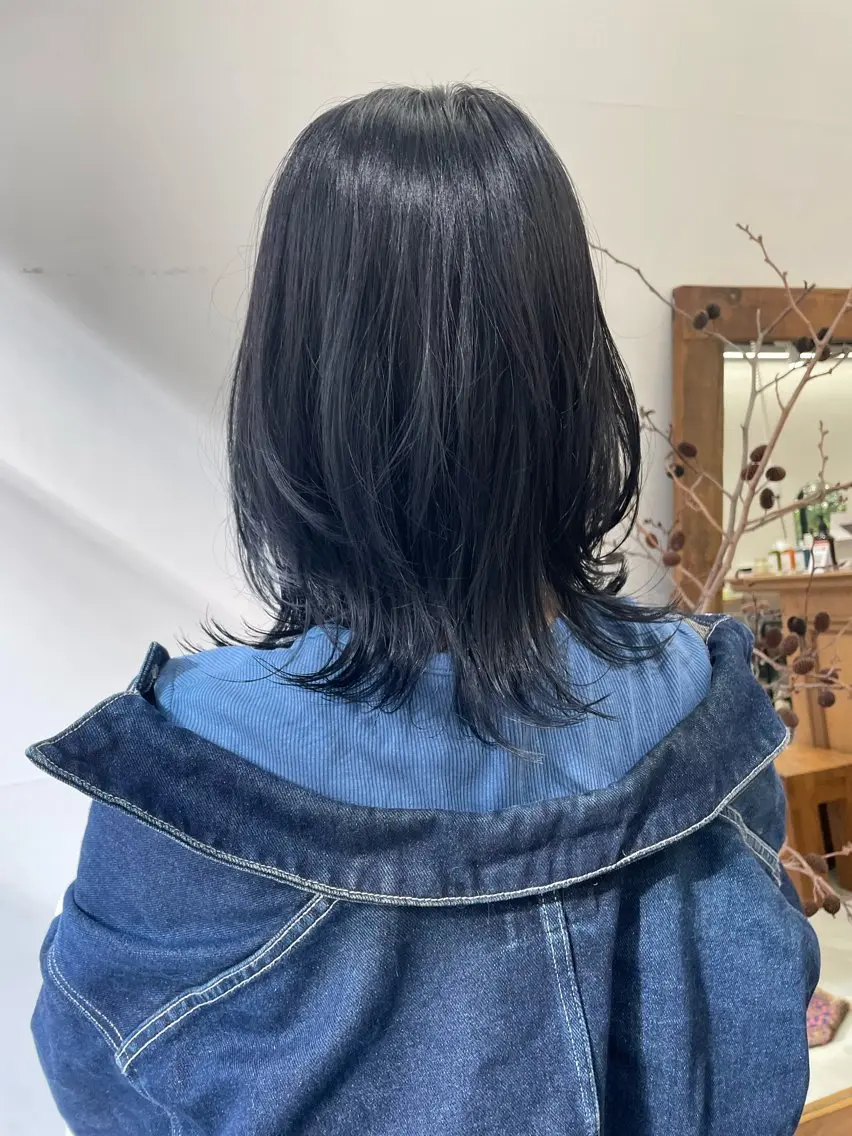 ミディアム カラー パーマ ヘアアレンジ メンズ 透明感カラー tatsumi/ボブ ウルフ/レイヤーのヘアスタイル