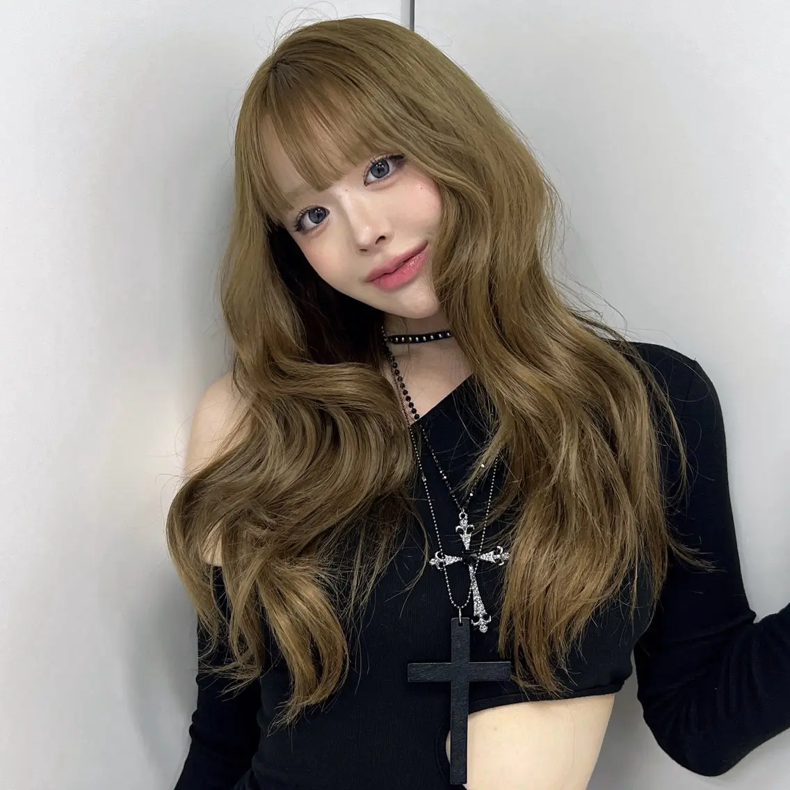 ロング カラー ヘアアレンジ カット ヘアカラー トリートメント ヘアセット 韓国ヘア/レイヤー/ 🩶ツブラ🩶のヘアスタイル