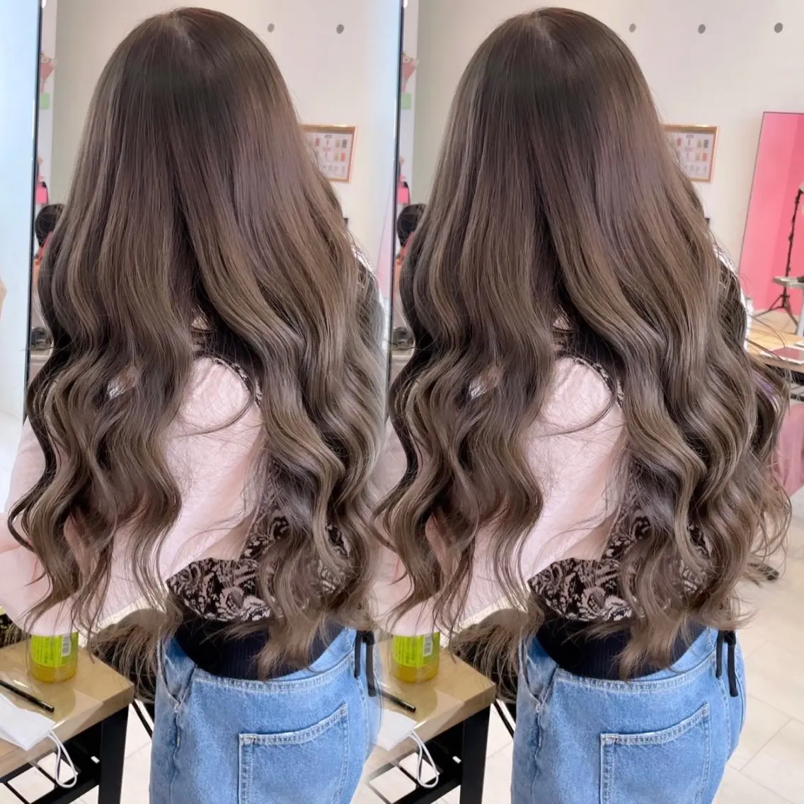 ロング カラー カット ヘアカラー トリートメント 髪質改善ストレート 韓国風レイヤー池袋のヘアスタイル