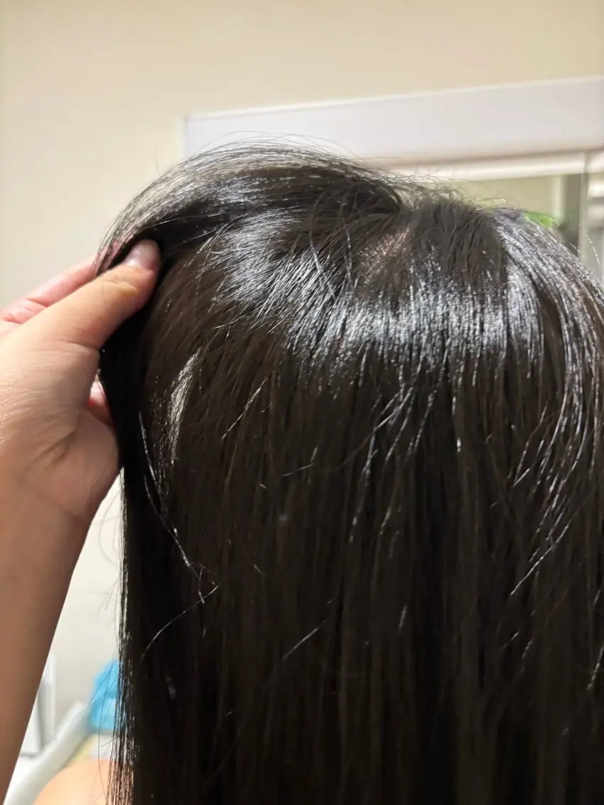 ロング カラー ふたつやゆら🤎ྀི カラー、縮毛矯正のヘアスタイル
