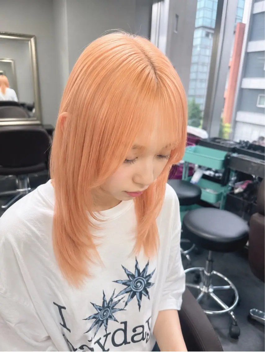 ミディアム カット ヘアカラー Tsgumi /京都/ハイトーンのヘアスタイル
