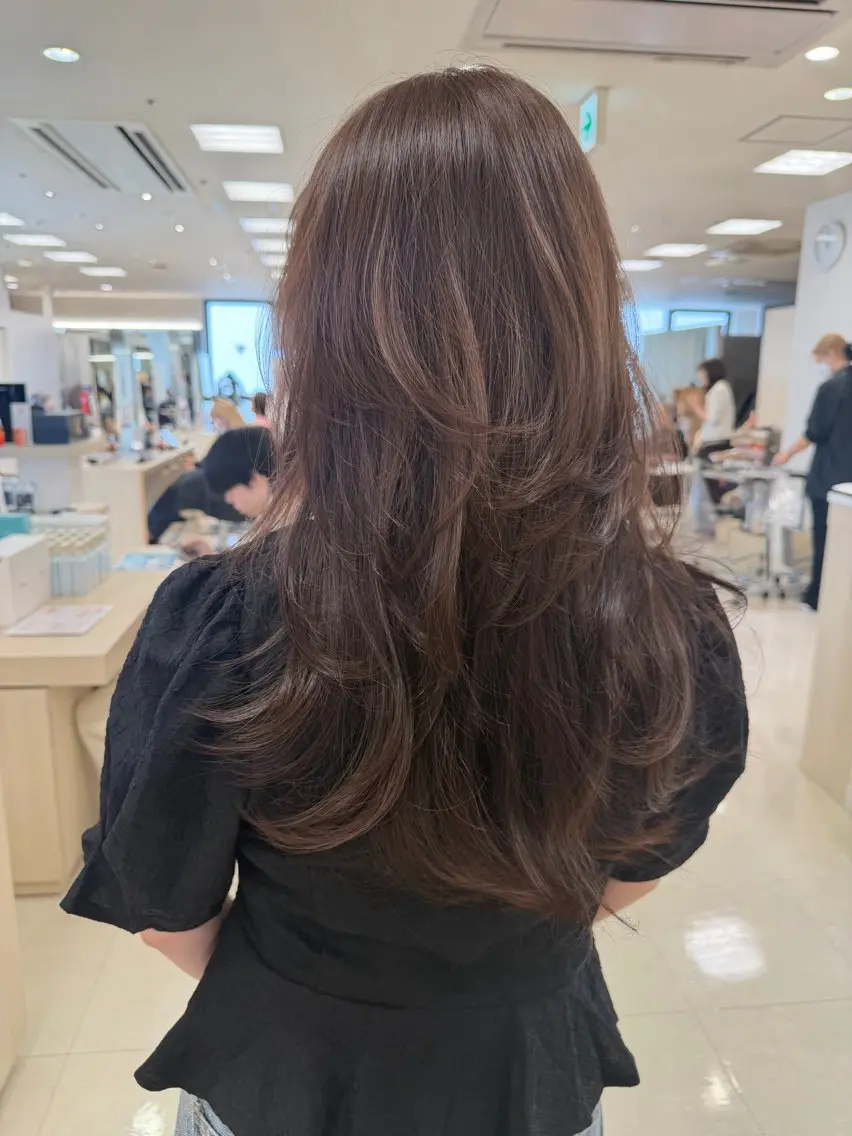 ロング カラー レイヤーカット 似合わせカット カット 盛れるレイヤーカット 得意🌹井上美沙のヘアスタイル
