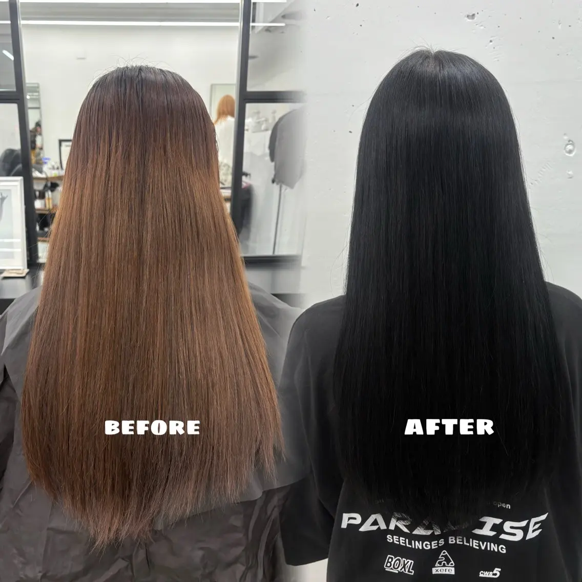ロング カラー 黒髪 ブリーチ ブルーカラー ブルーブラック 透明感カラー 🌟ゆりあ🌟 JILLSTUDIOのヘアスタイル