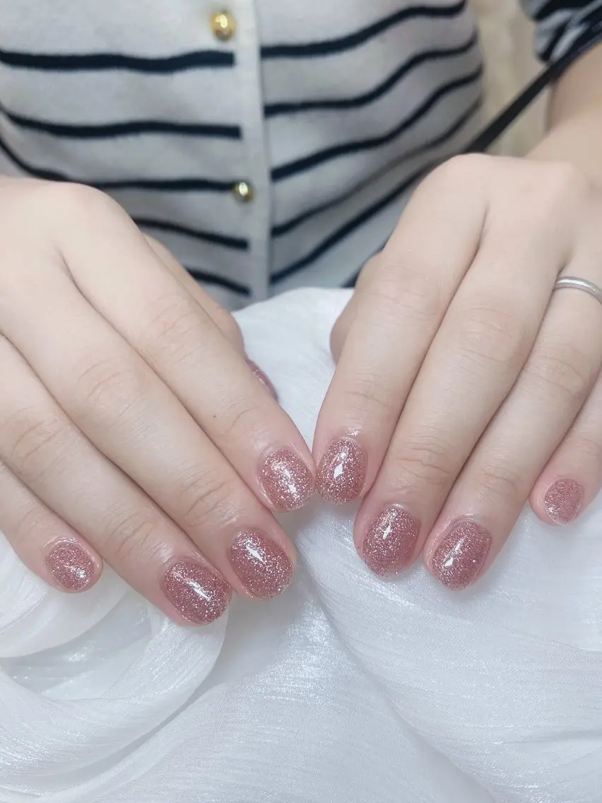 ネイル チークネイル フレンチネイル グラデーション キラキラネイル 韓国ネイル ハンドネイル DUO MI nail salonのネイルデザイン