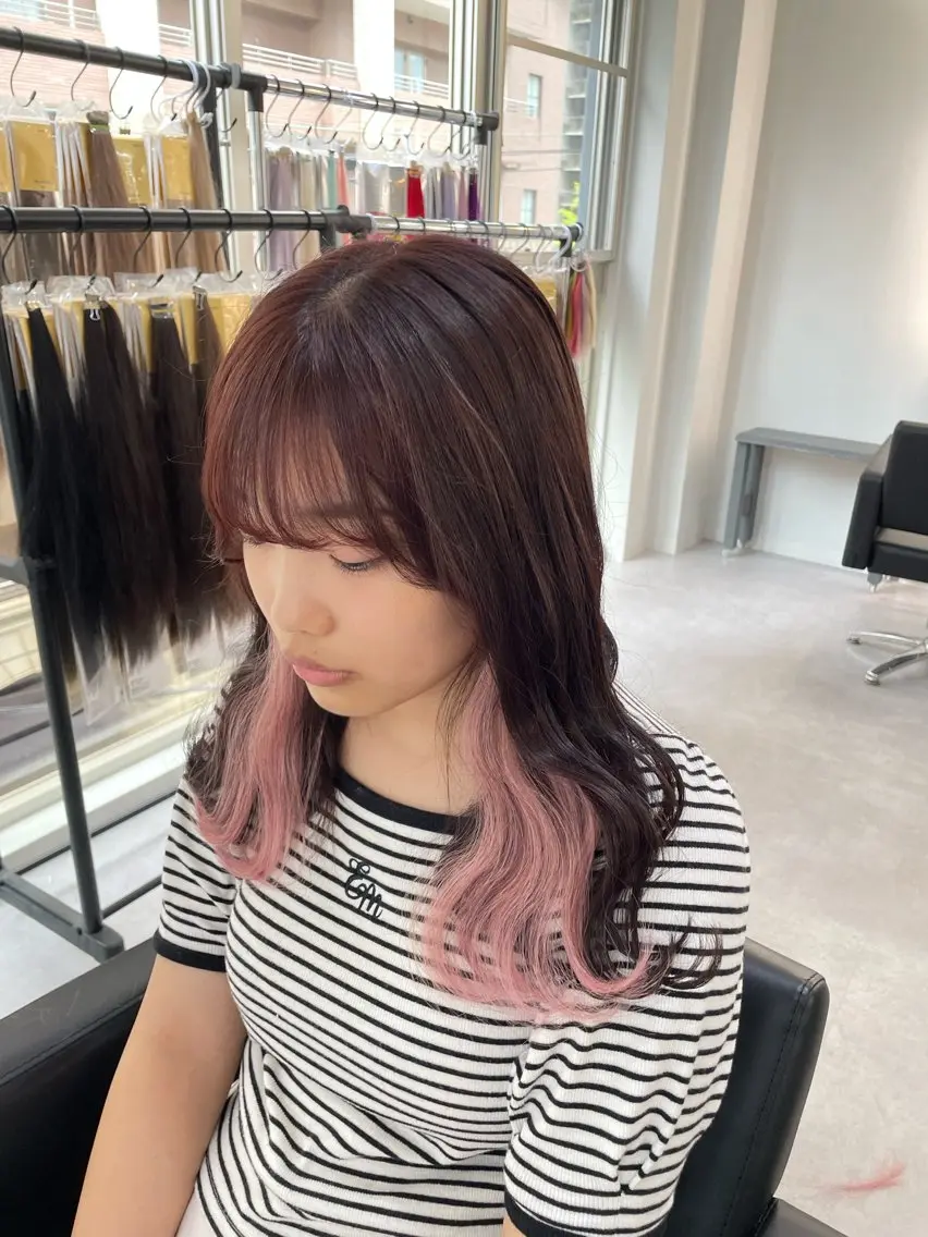 ロング カラー ヘアアレンジ エクステ Cielro/ダブル カラー/西田咲希のヘアスタイル
