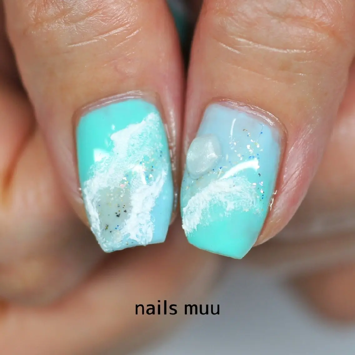 ネイル アートネイル ニュアンスネイル 夏ネイル nails muu まゆのネイルデザイン
