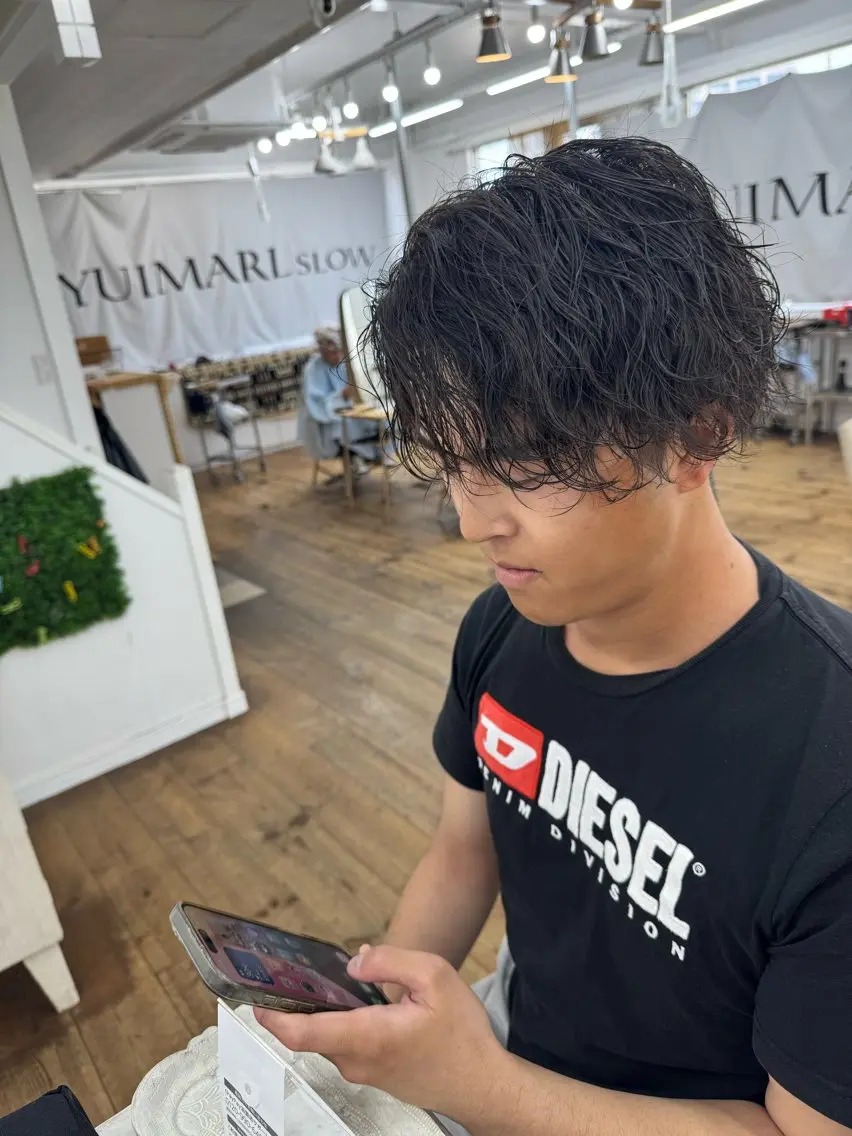 ミディアム パーマ メンズ メンズ特化サロン ユウヘイのヘアスタイル