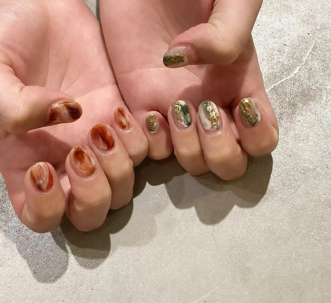 ネイル アートネイル 長さ出し ジェルネイル マットネイル ミラーネイル ハンドネイル nail salon Soeurのネイルデザイン