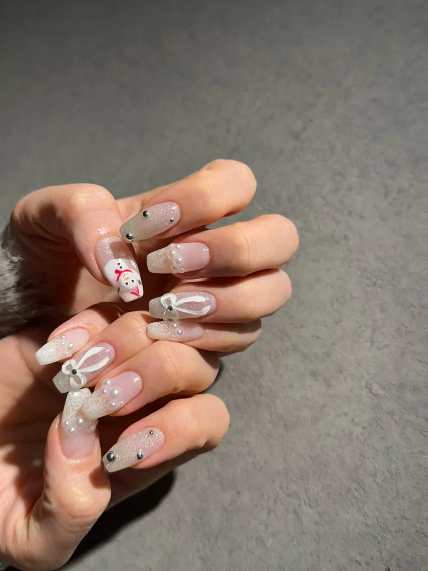ネイル I-nailロング /ワンホン/キラキラのネイルデザイン