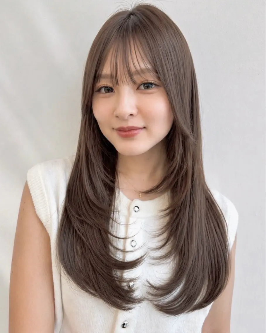 ロング カラー 縮毛矯正 カット ヘアカラー 縮毛矯正 トリートメント レイヤー🩰髪質改善 /透明感/kanaのヘアスタイル