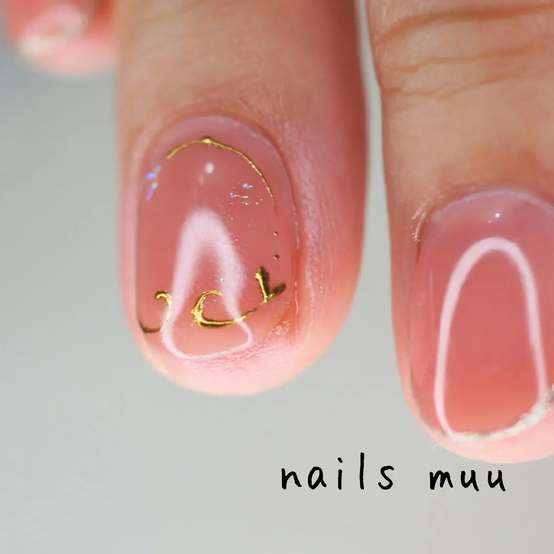 ネイル アートネイル ゴールド ハート オフィスネイル シンプルネイル nails muu まゆのネイルデザイン