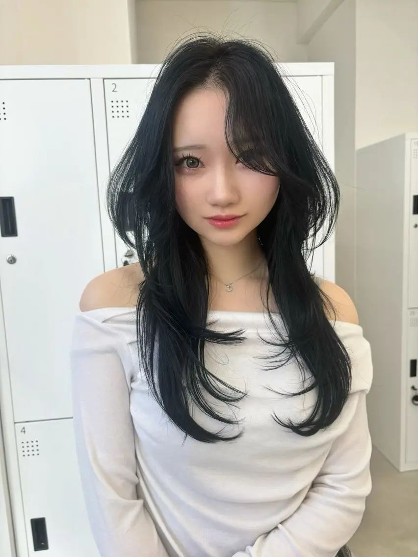 ロング 韓国風レイヤーカット 松葉翔のヘアスタイル