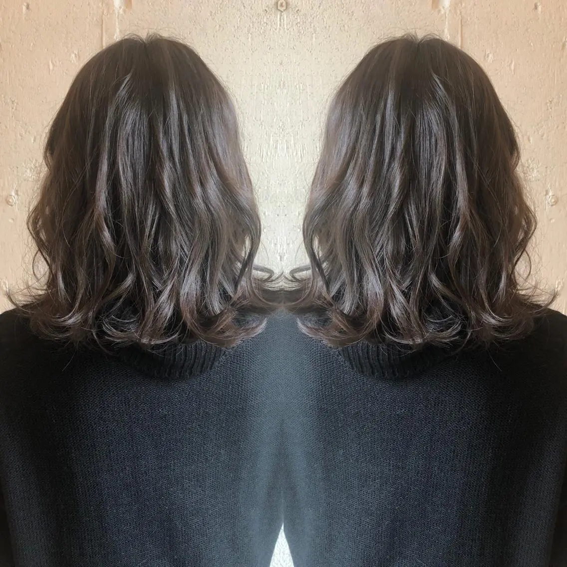 ミディアム アッシュ ヘアカラー トリートメント あらき ちさとのヘアスタイル