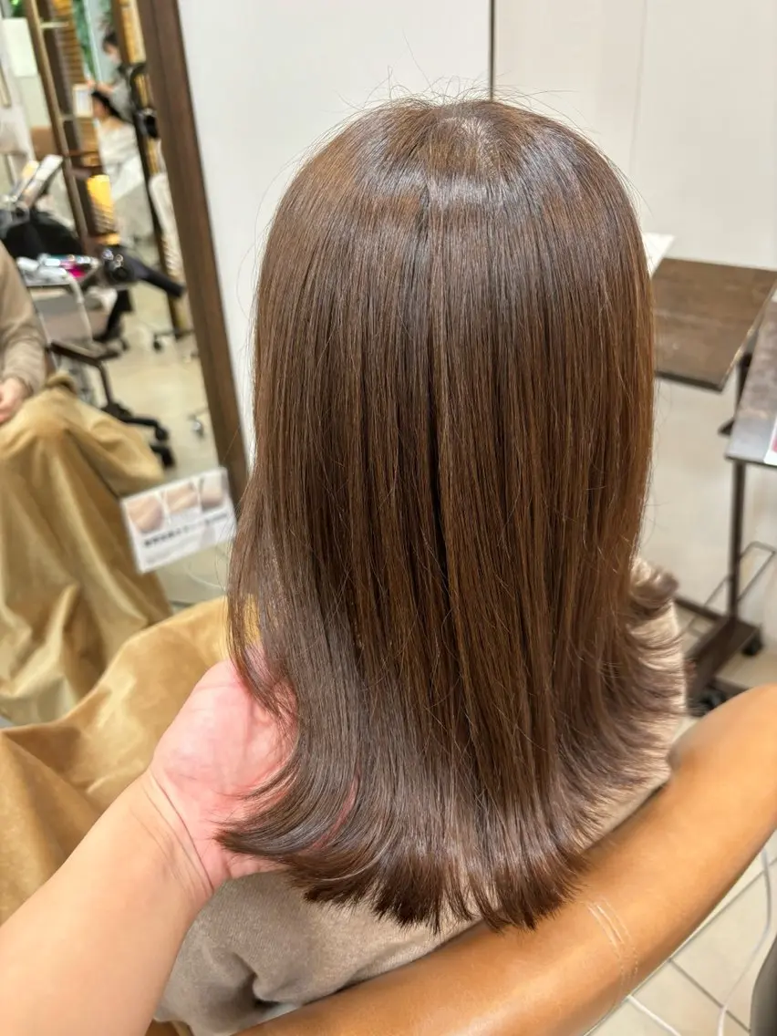 ミディアム カラー ブラウンカラー 髪質改善 ヘアカラー トリートメント 頭皮×髪質改善 透明感カラー💎中村のヘアスタイル