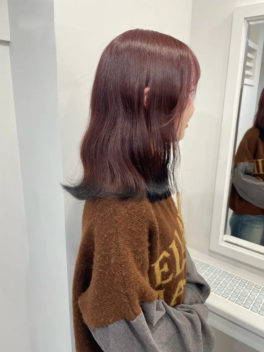 ミディアム カラー ミストバング ベージュカラー ブリーチ ケアブリーチ デザインカラー ダブルカラーVia/ airi♡のヘアスタイル