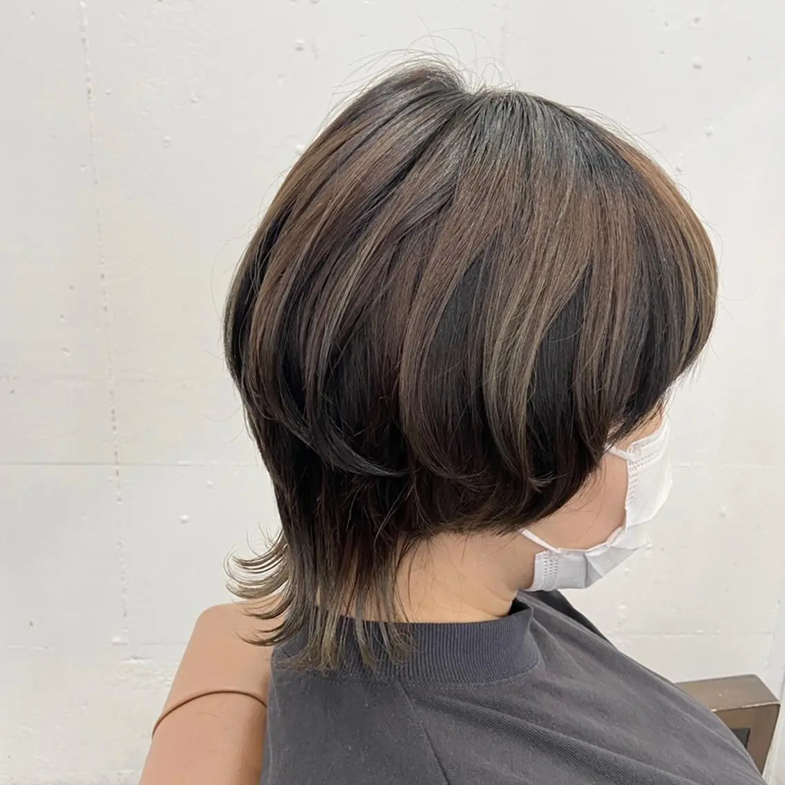 ショート カラー ハイライトカラー ハイライト ウルフカット 久木原 ゆりのヘアスタイル