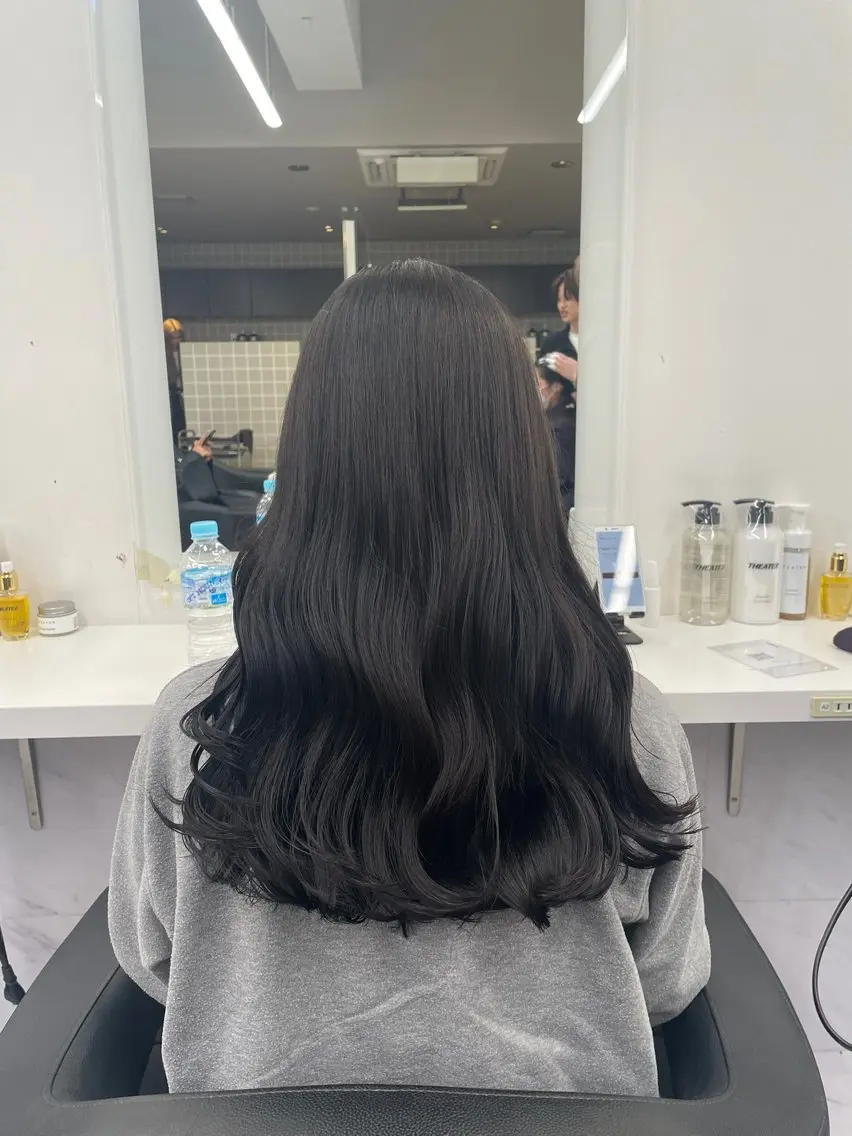 ロング カラー ヘアアレンジ 韓国系🇰🇷🩶 艶暗髪/MEIのヘアスタイル