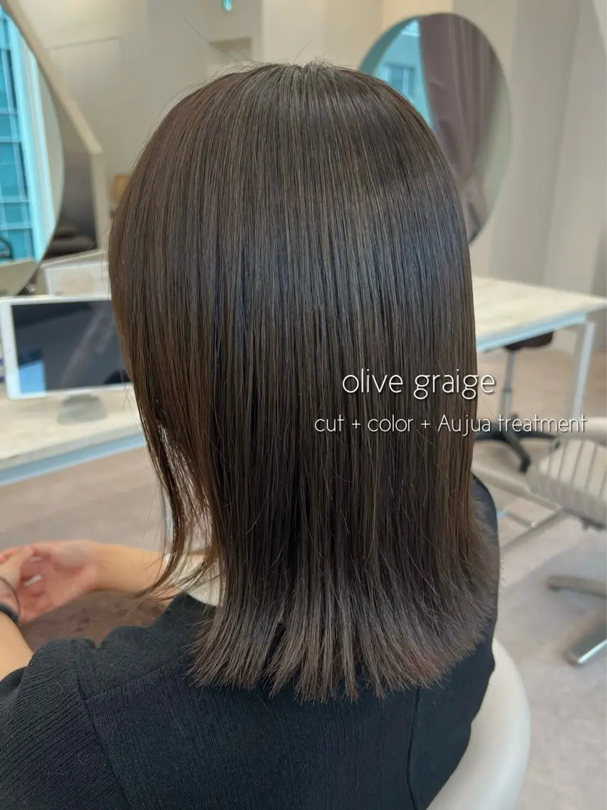 ミディアム カラー ベージュカラー 透明感カラー ハイライトカラー ハイライト カット ヘアカラー トリートメント 美髪矯正/シークレッ トハイライト🤍りさのヘアスタイル