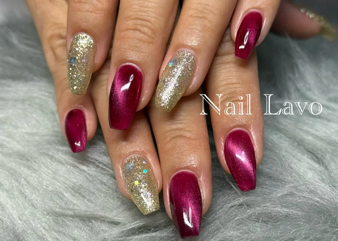 ネイル アートネイル フラッシュネイル 韓国ネイル ラメ(グリッター) マグネットネイル ハンドネイル Nail Lavoのネイルデザイン