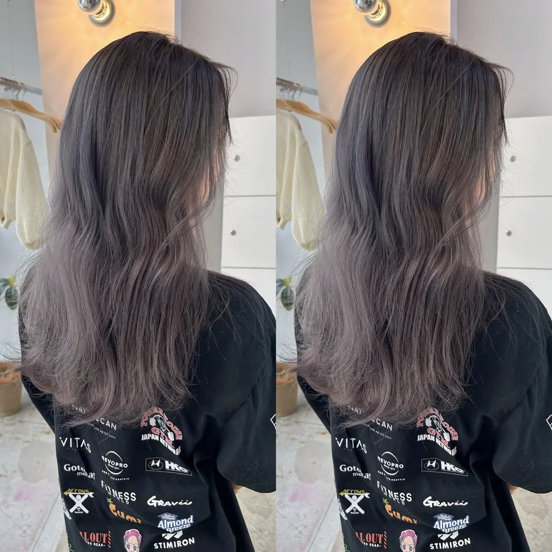 セミロング カラー ヘアカラー yoriダブルカラー 代表すがわらのヘアスタイル