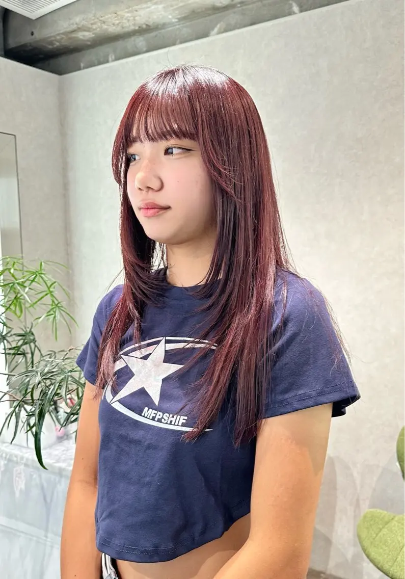 セミロング カラー 顔周りカット カット ヘアカラー トリートメント お洒落カジュアル🍃 まなとのヘアスタイル