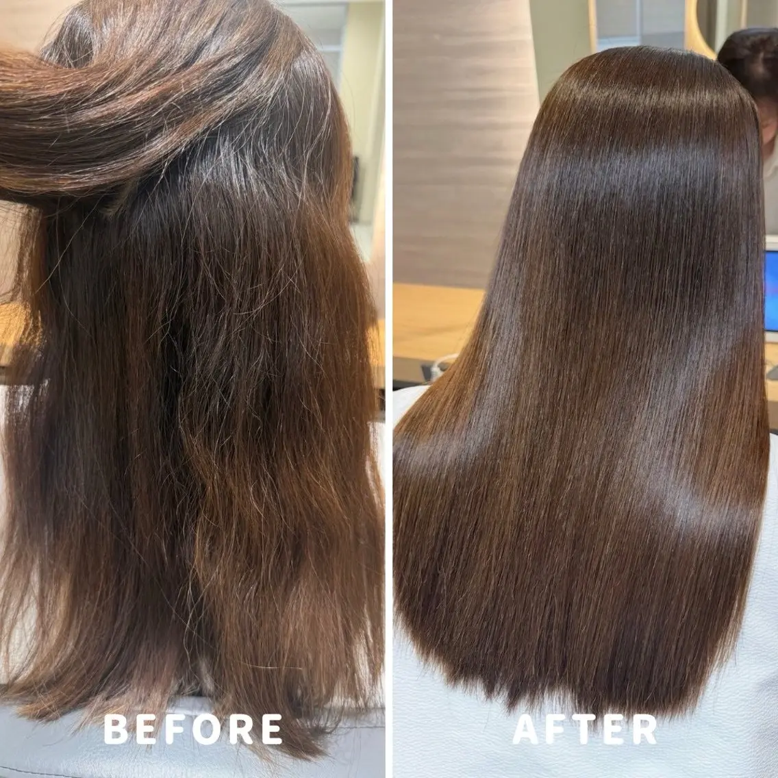 セミロング 縮毛矯正 トリートメント 髪質改善特化サロン earth渋谷のヘアスタイル