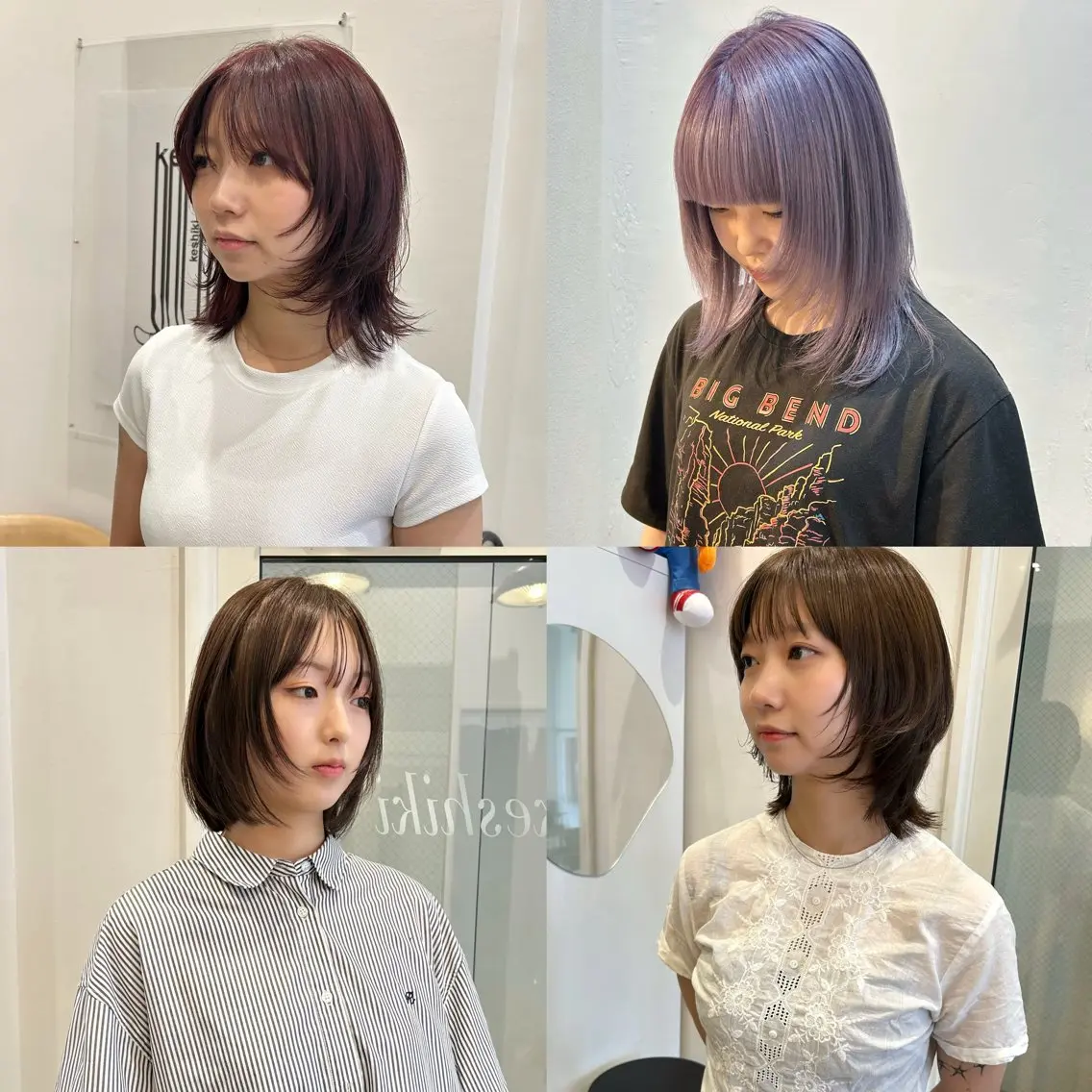 ミディアム カラー ミディアムレイヤー ボブ レイヤーカット カット ヘアカラー KAZU/レイヤー レイヤー/ハイトーンのヘアスタイル