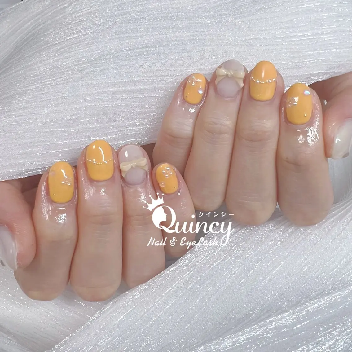 ショート ハンドネイル Quincy ネイル&アイラッシュのマツエク・マツパデザイン