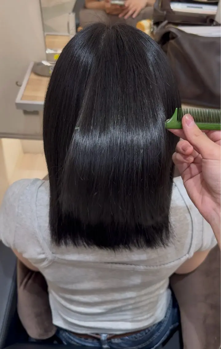 ミディアム カラー トリートメント ヘアカラー トリートメント かんた /百道浜・髪質改善のヘアスタイル