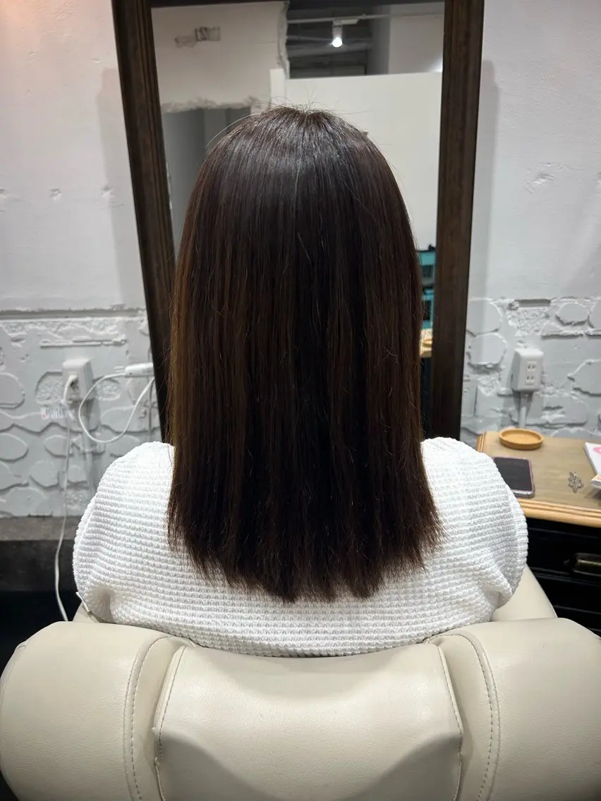 セミロング 縮毛矯正 トリートメント ゆいな / 大阪美容室のヘアスタイル