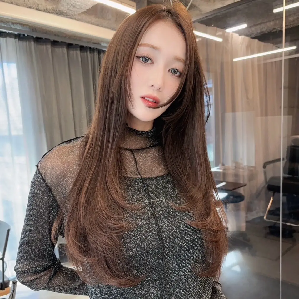 ロング レイヤーカット ワンホンレイヤー 髪質改善/韓国ヘア 顔まわり特化yutoのヘアスタイル
