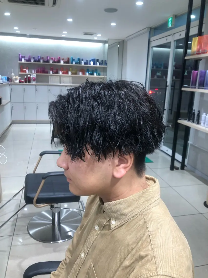 【💈無造作スタイル💈】メンズカット➕スパイラルパーマ➕前処理剤の写真