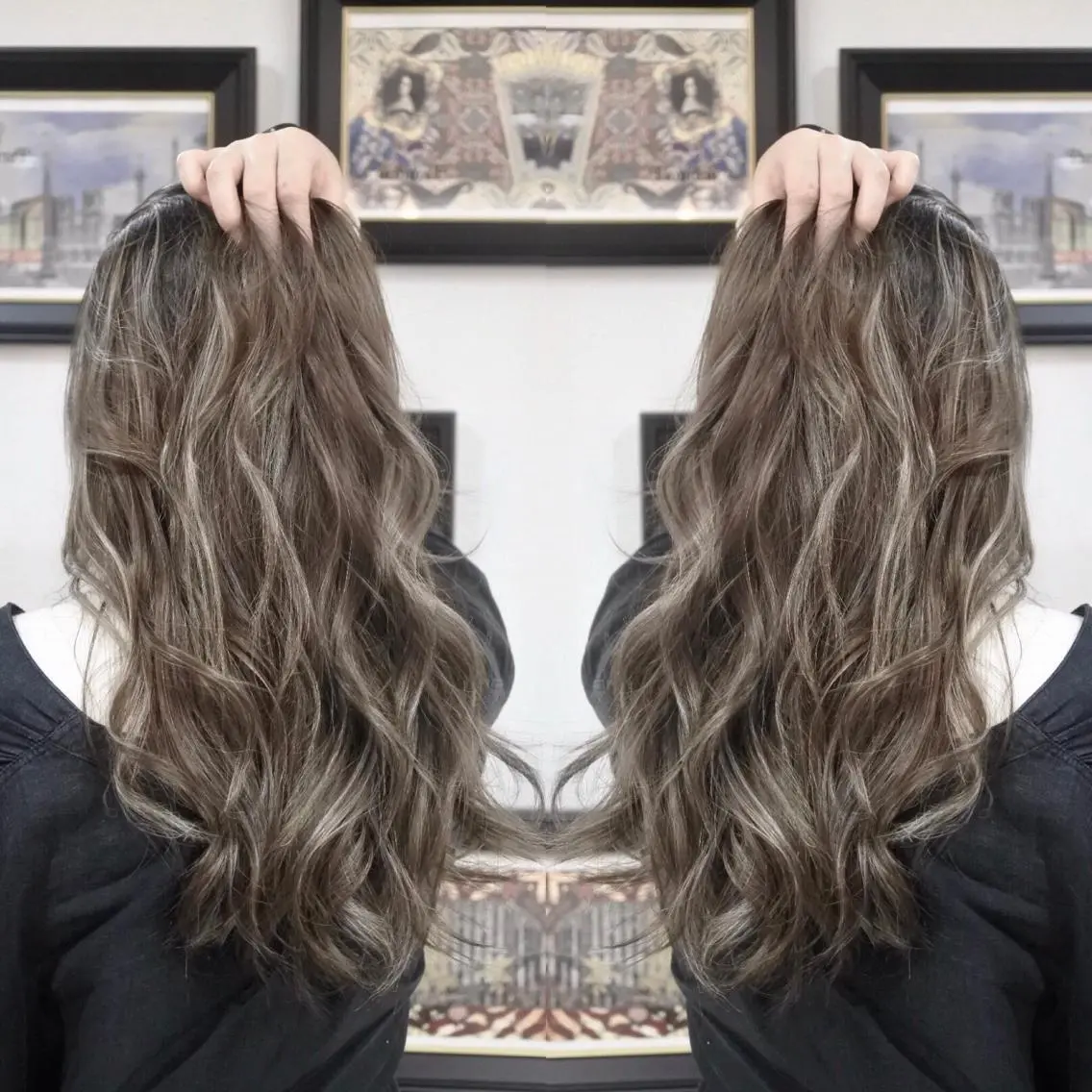 ロング カラー ハイライトカラー ハイライト M IIのヘアスタイル