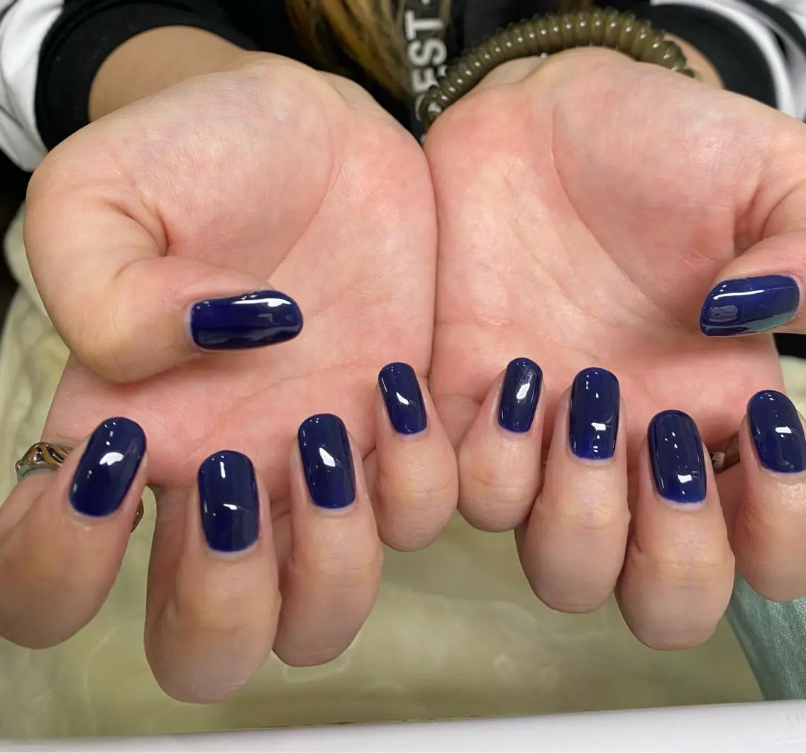 ネイル ネイビー ワンカラーネイル Speed nail宮交シティ店のネイルデザイン