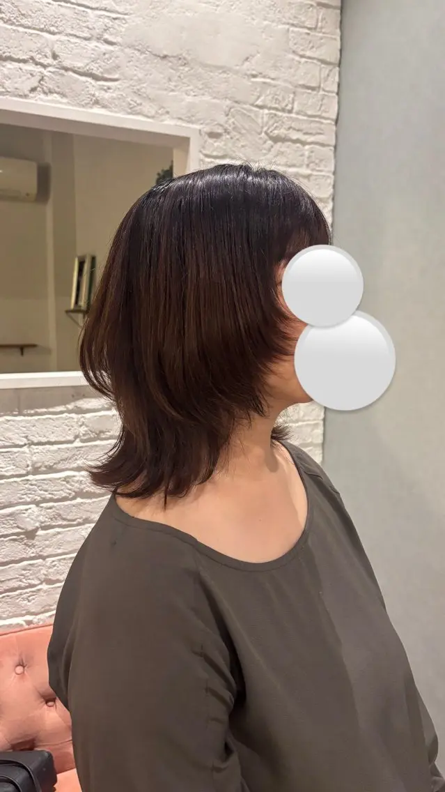 ミディアム 顔まわりレイヤー 顔周りカット レイヤーカット RosierBleu 中山のヘアスタイル