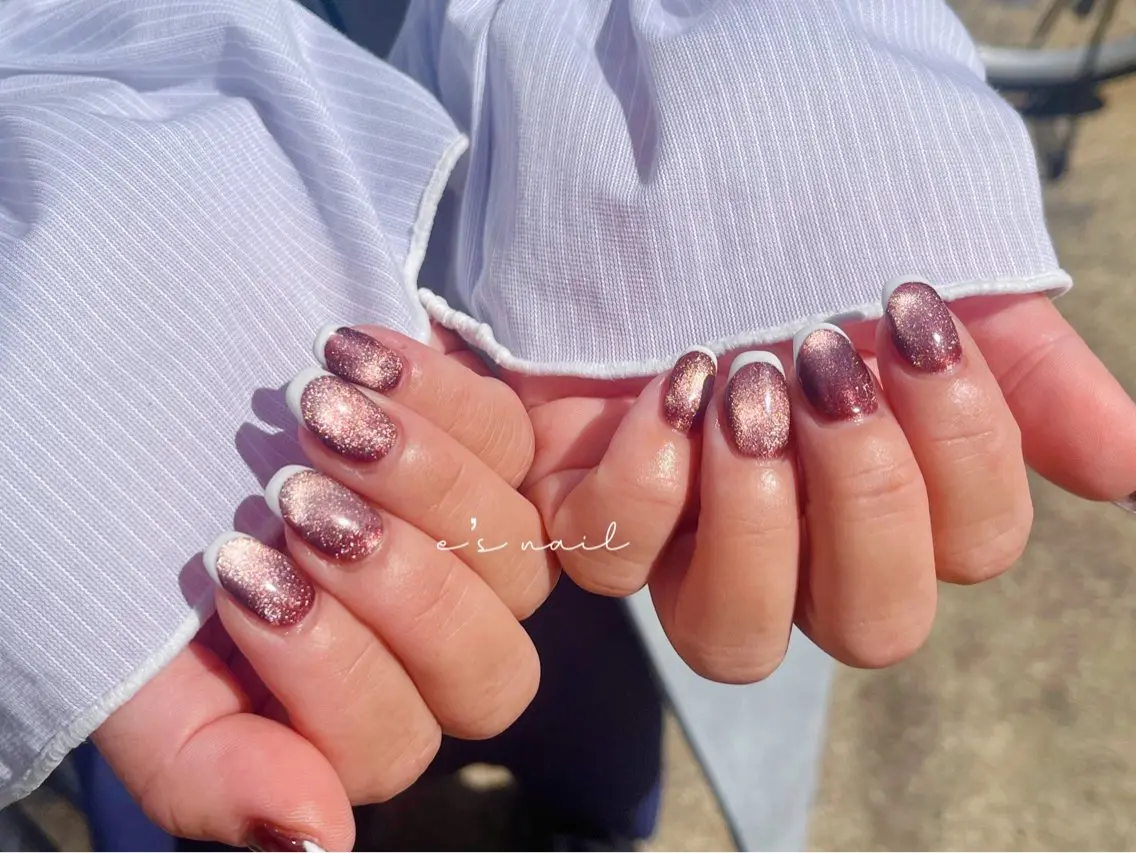 ネイル フレンチネイル マグネットネイル e’s nail Lumièreのネイルデザイン