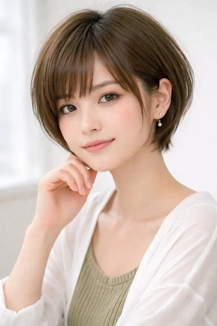 16時☆ボブorショートカット&オリーブ系カラー♂♀の写真