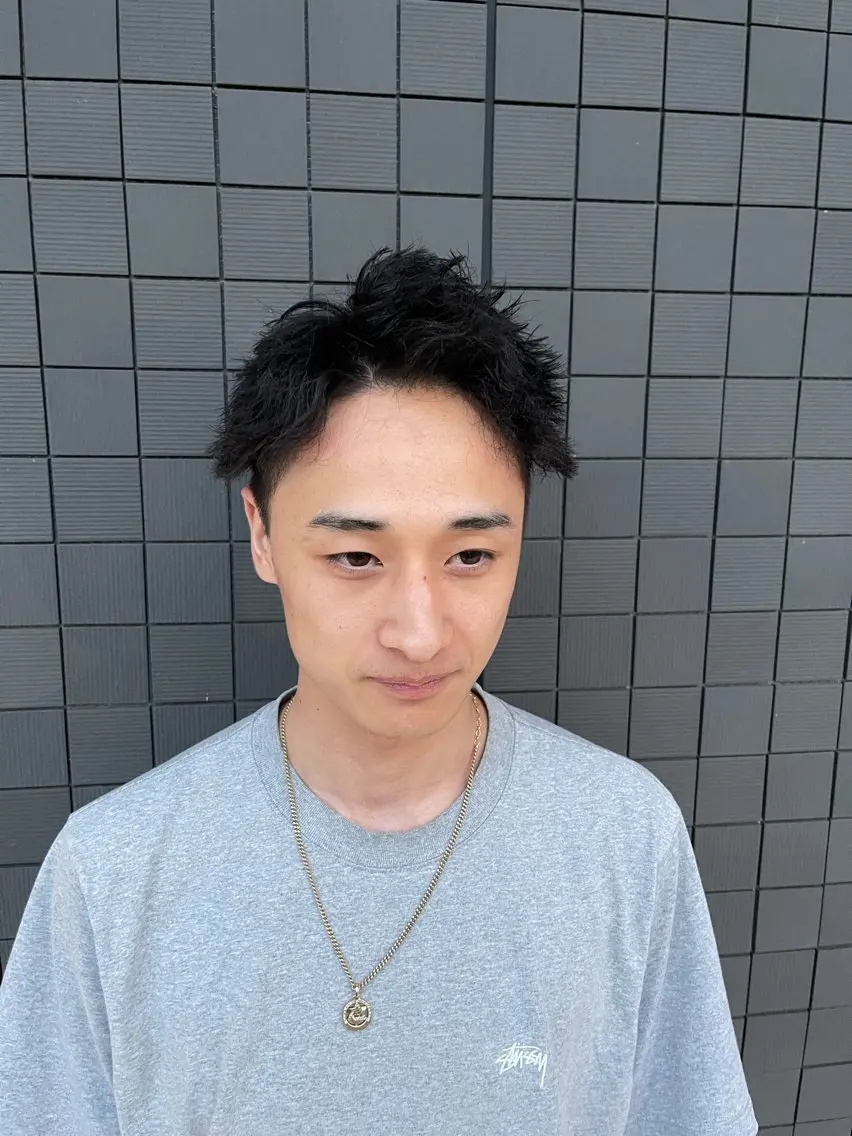 ショート パーマ メンズ メンズパーマ スパイキーショート ツイストスパイラルパーマ ショートヘア スパイラルパーマ 圷 吏揮のヘアスタイル