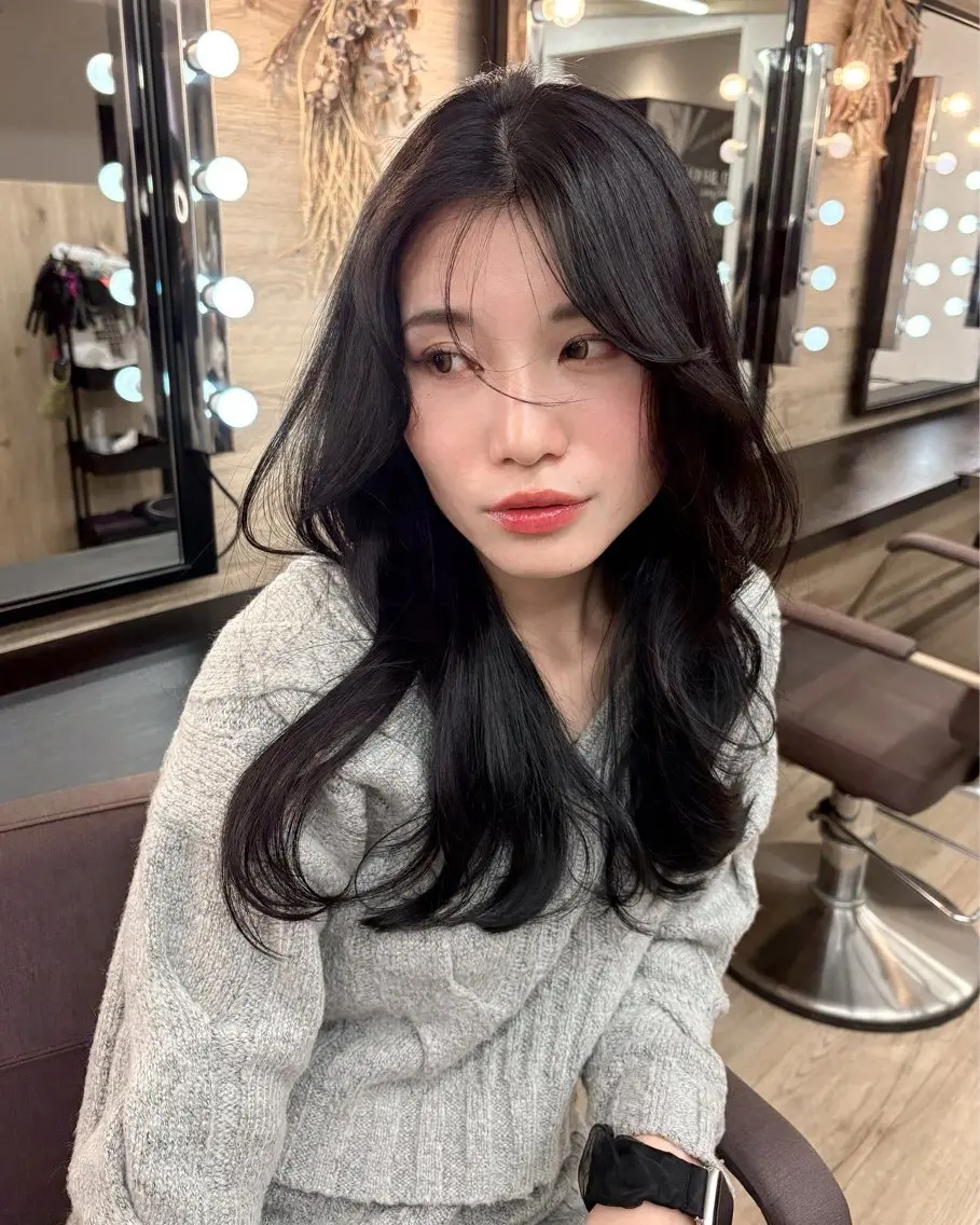 ミディアム 韓国風ヘア レイヤーカット ユナイテッド ビューティー西金沢のヘアスタイル