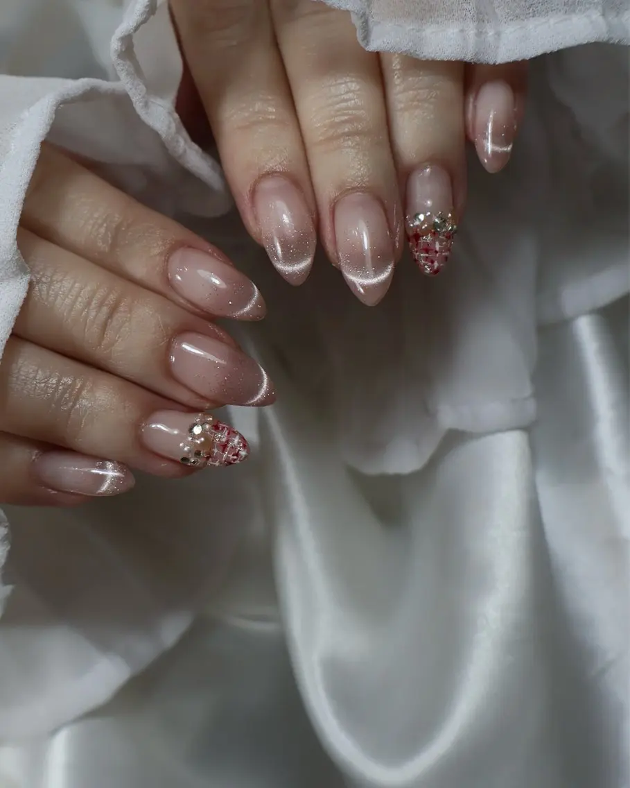 ネイル フレンチネイル マグネットネイル マグネットフレンチ beauty salonM&Iのネイルデザイン