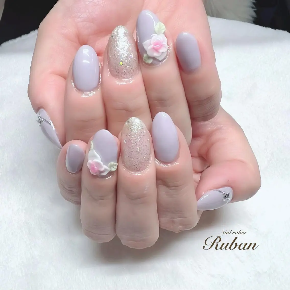 ネイル アートネイル フラワーネイル Nail salon Rubanのネイルデザイン