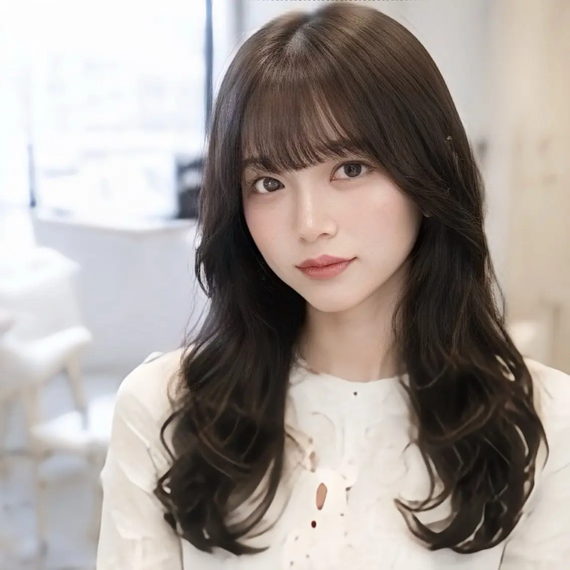 ロング カット レイヤー/顔まわり /縮毛矯正/おばかんのヘアスタイル