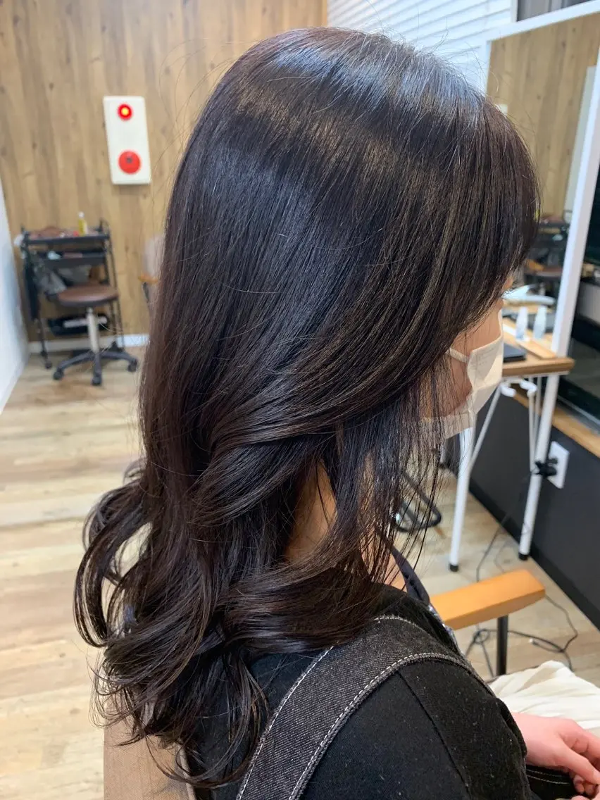 セミロング セミロングパーマ レイヤーカット パーマ 竹原 徹のヘアスタイル