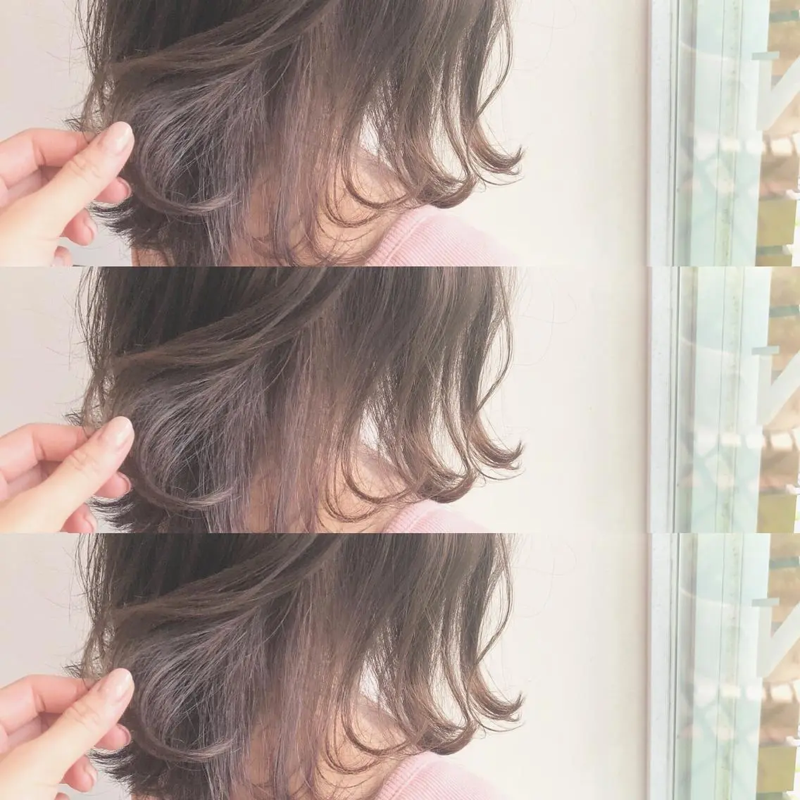 ミディアム カット ヘアカラー トリートメント ＨＩ ROのヘアスタイル
