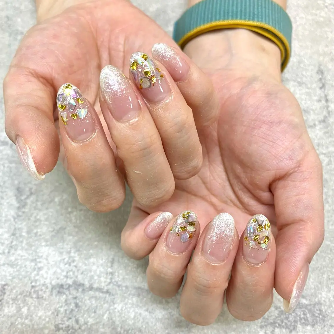 ネイル フットネイル フレンチネイル ジェルネイル ガラスフレンチ グラデーション NUMAZAWA KASUMIのネイルデザイン