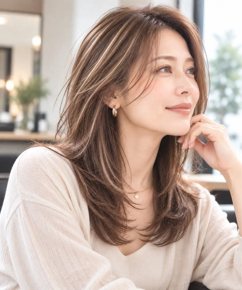 セミロング カラー ヘアカラー トリートメント 西山竜一 /垢抜け大人髪のヘアスタイル