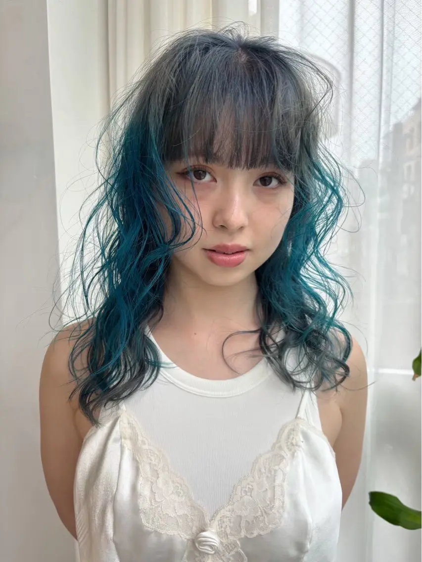 ミディアム ヘアカラー ness／rina ／透明感カラーのヘアスタイル
